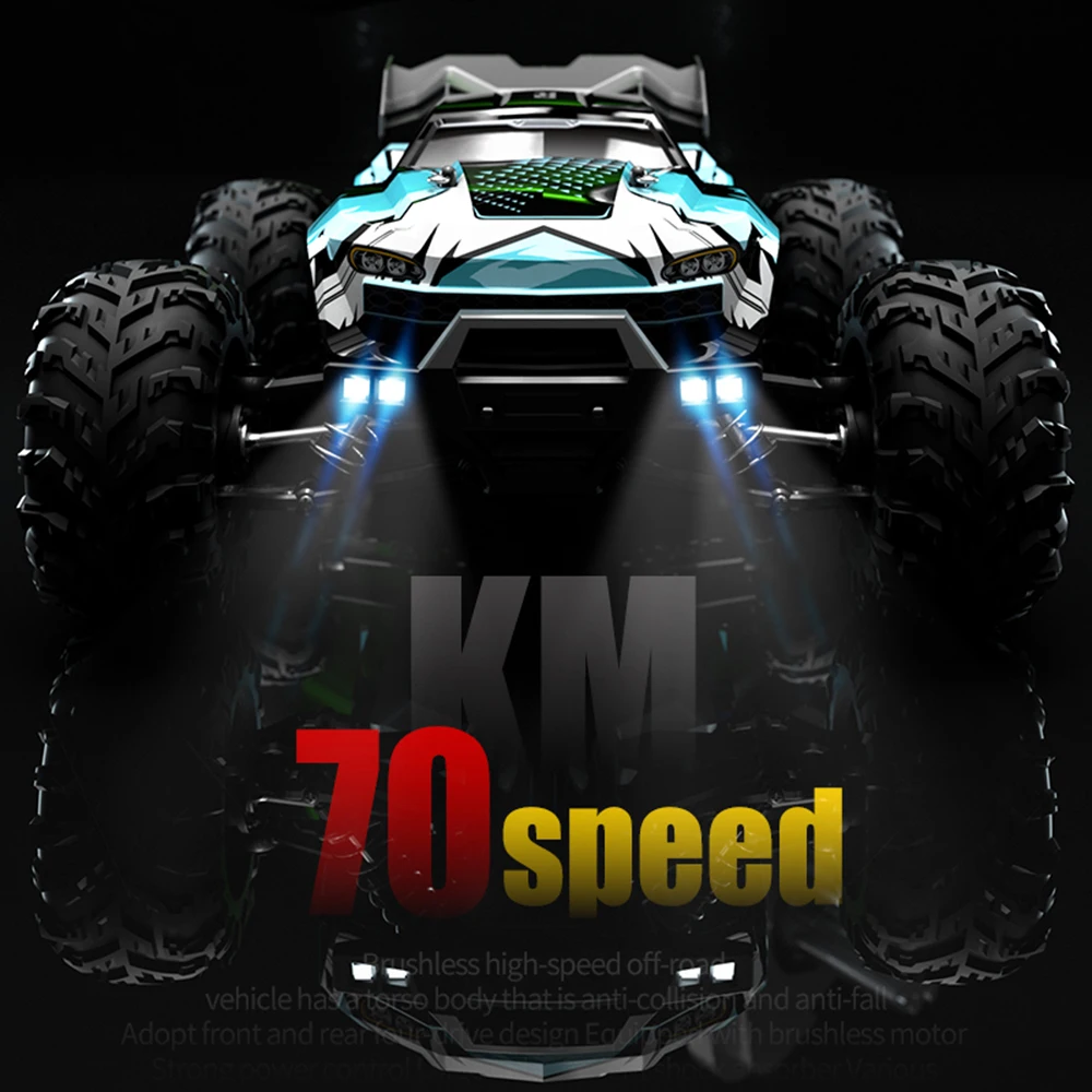 1:16 70KM/H 4WD RC Car With Led Lights 2.4G Radio High Speed Brushless Motor Remote Control Off-Road Cars for Children toys - Image 2